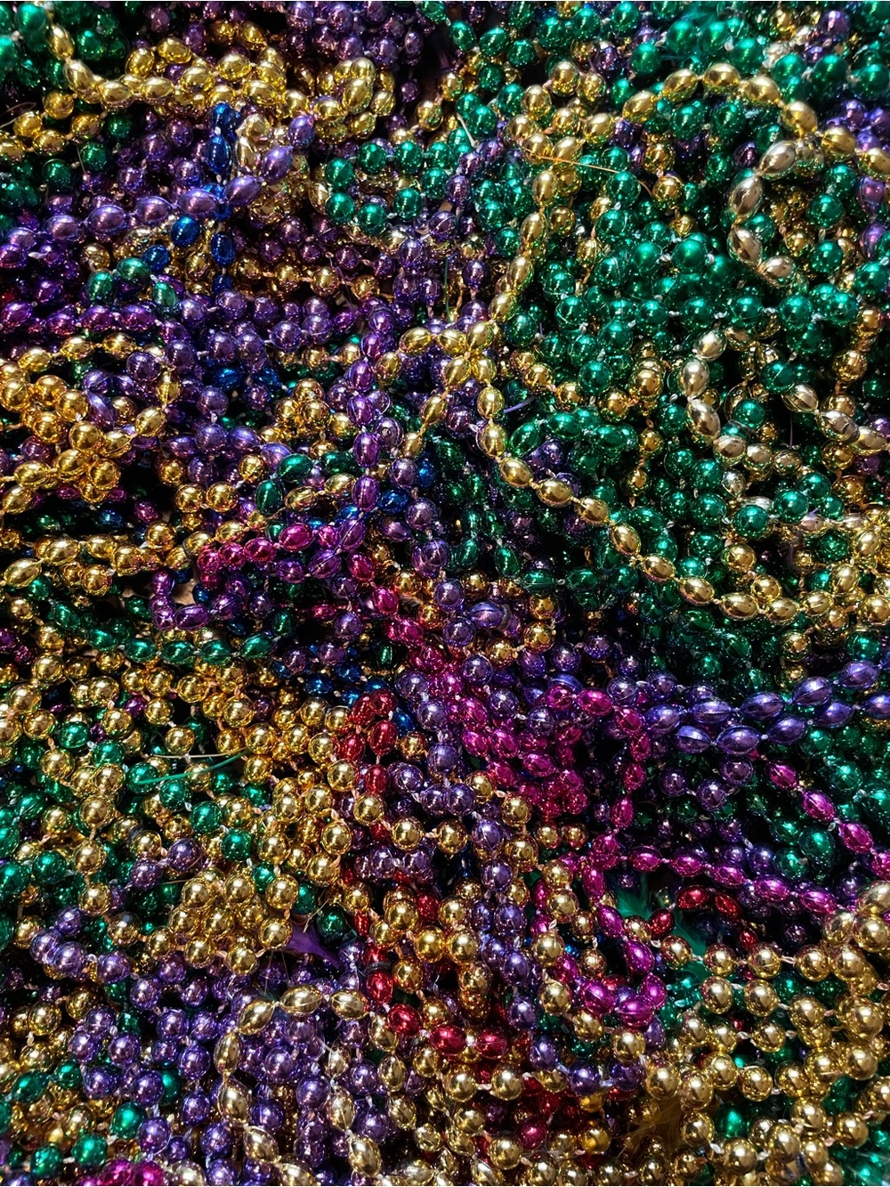 Large Mardi Gras Beads Bulk Lot Purple Green Gold Party Parade Necklaces